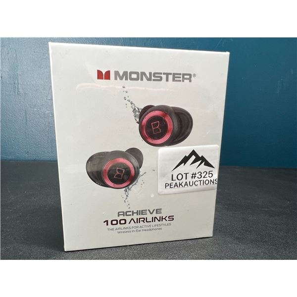 Lot of 1 MONSTER Achieve 100 Airlink Wireless Bluetooth Earbuds - Brand new SEALED!