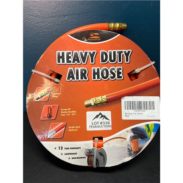 Lot of 1 Heavy Duty Air Hose - 1/4" - 25FT Length