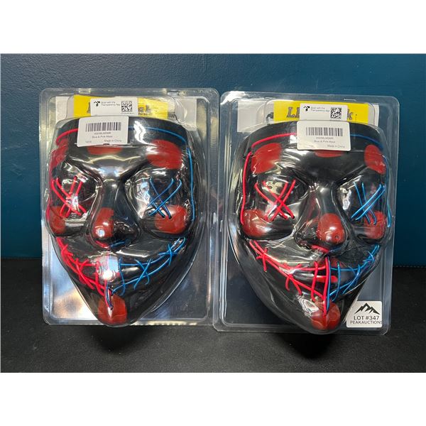 Lot of 2 LED Halloween Face Masks