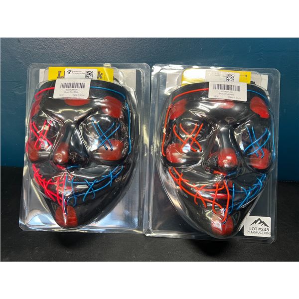 Lot of 2 LED Halloween Face Masks