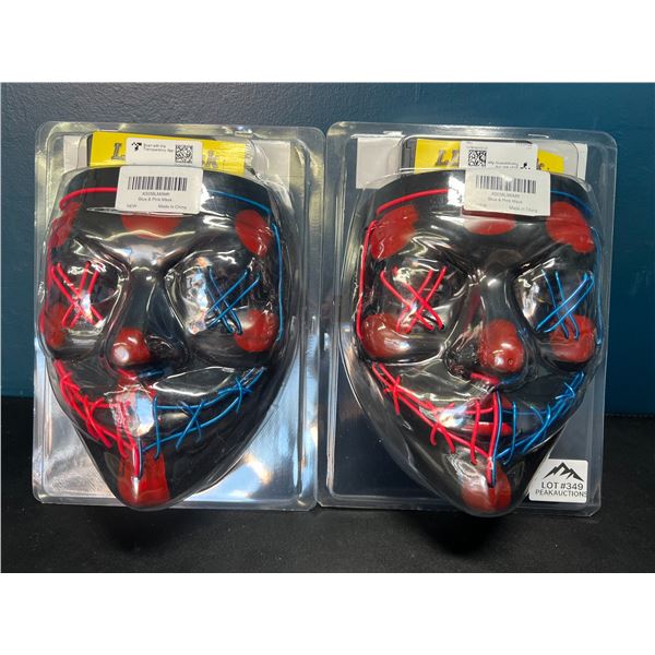 Lot of 2 LED Halloween Face Masks