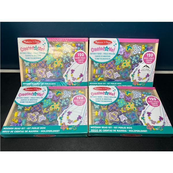 Lot of 4 Melissa & Doug Created by Me! Wooden Bead Toy Kits