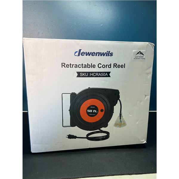 Lot of 1 Retractable Cord Reel w/ 50FT Extension Cord