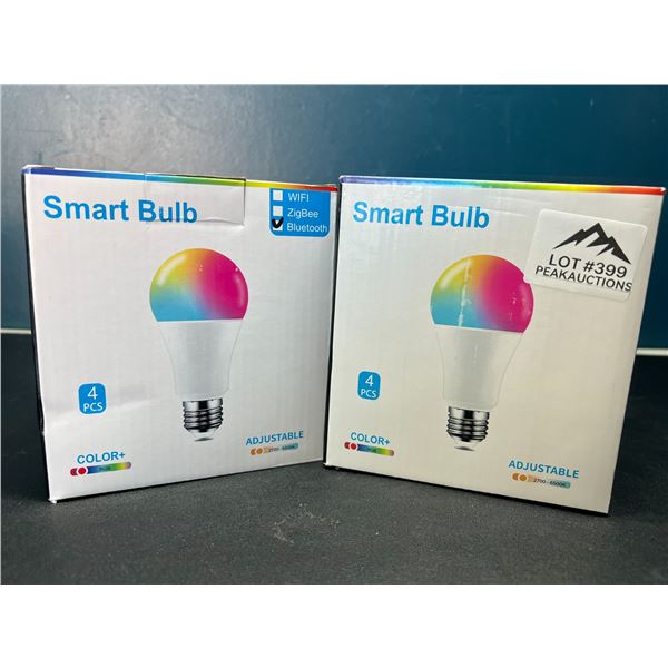 Lot of 2 Boxes of LED Wifi Smart Light Bulbs - 4pcs per box/8 total