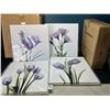 Image 1 : Lot of 2 Sets of Flower Wall Art Canvases - 4PCs per box
