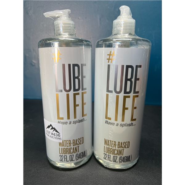 Lot of 2 Bottles of LubeLife Water-Based Lubricant - Large 946 mL Bottles - Brand New Sealed!
