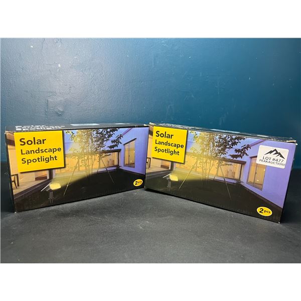 Lot of 2 Boxes of Solar Landscape Spotlights - 2pcs per pack/4 total