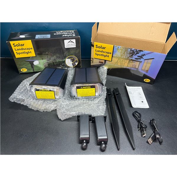 Lot of 2 Boxes of Solar Landscape Spotlights - 2pcs per pack/4 total
