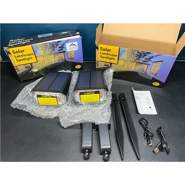 Lot of 2 Boxes of Solar Landscape Spotlights - 2pcs per pack/4 total