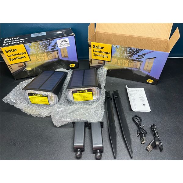 Lot of 2 Boxes of Solar Landscape Spotlights - 2pcs per pack/4 total