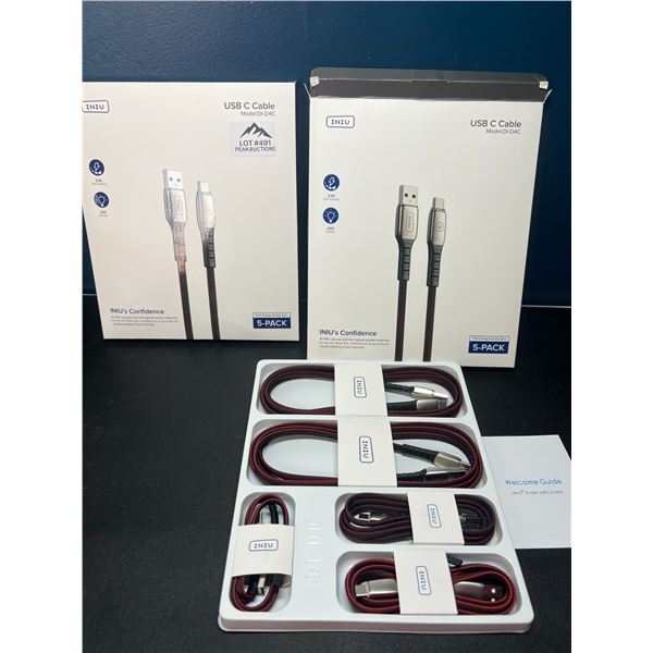 Lot of 2 Packs of USB-C Braided Charging Cables - Fast Charge & Sync - 5 per pack/10 Total