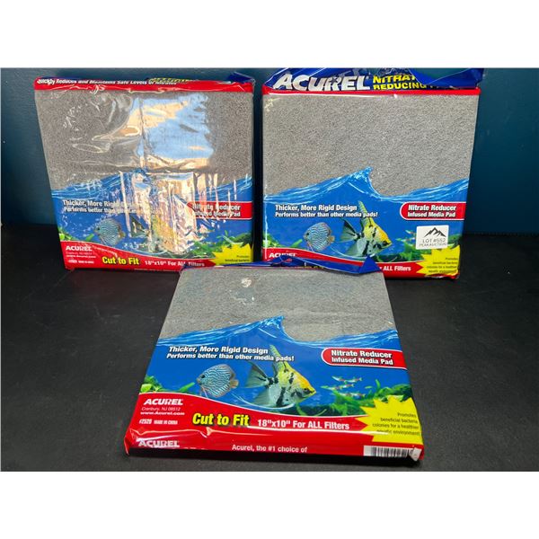 Lot of 3 Packs of Acurel Cut to Fit !8" x 10" Nitrate Reducing Infused Media Pads for Aquariums