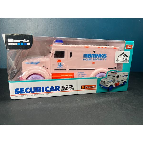 Lot of 1 Brinks Home Security Securicar Block Platform Toy Truck/Piggy Bank