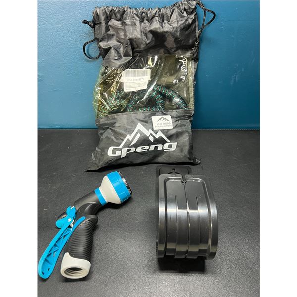 Lot of 1 Expandable Garden Hose with Nozzle & Hook - 25FT