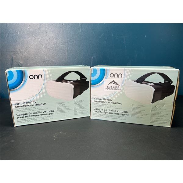 Lot of 2 ONN Virtual Reality/VR Smartphone Headsets
