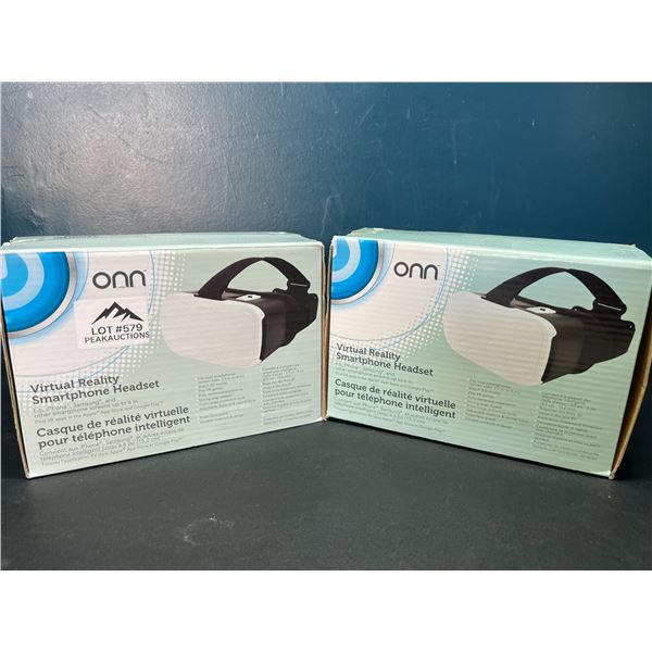 Lot of 2 ONN Virtual Reality/VR Smartphone Headsets