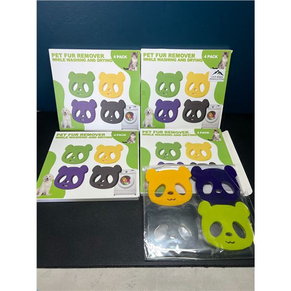 Lot of 4 Multi-Packs of Reusable Pet Fur/Lint Removers For Washing & Drying - 4pcs per pack/16 total