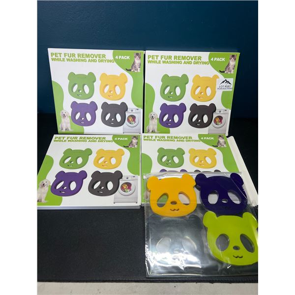 Lot of 4 Multi-Packs of Reusable Pet Fur/Lint Removers For Washing & Drying - 4pcs per pack/16 total