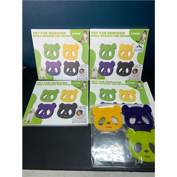 Lot of 4 Multi-Packs of Reusable Pet Fur/Lint Removers For Washing & Drying - 4pcs per pack/16 total