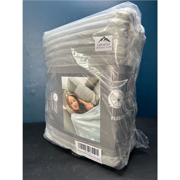 Lot of 1 Sherpa Fleece Blanket - Grey