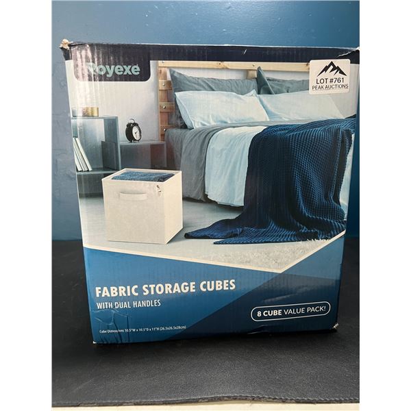 Lot of Fabric Storage Cubes - 8 Cube Value Pack - Large 10 x 10 x 11 inch