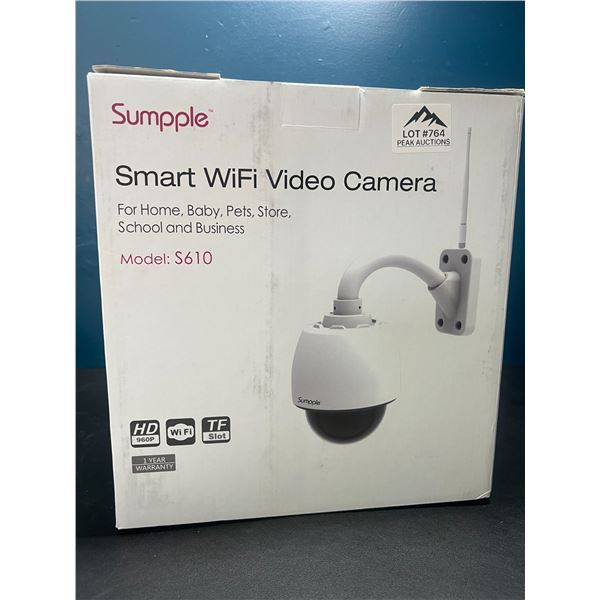 Lot of 1 Sumpple S610 Smart WiFi Outdoor Video Camera for Home, Baby, Pets, Store, Business, etc.