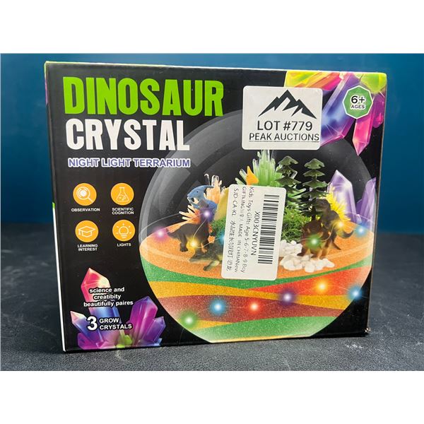 Lot of 1 Dinosaur Crystal Night Light Terrarium DIY Kit w/ 3 Grow Crystals