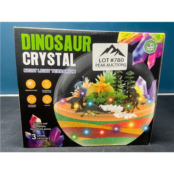 Lot of 1 Dinosaur Crystal Night Light Terrarium DIY Kit w/ 3 Grow Crystals