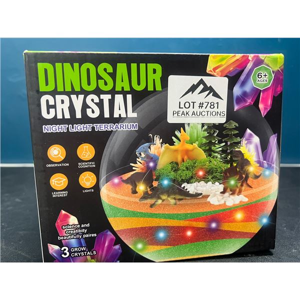 Lot of 1 Dinosaur Crystal Night Light Terrarium DIY Kit w/ 3 Grow Crystals