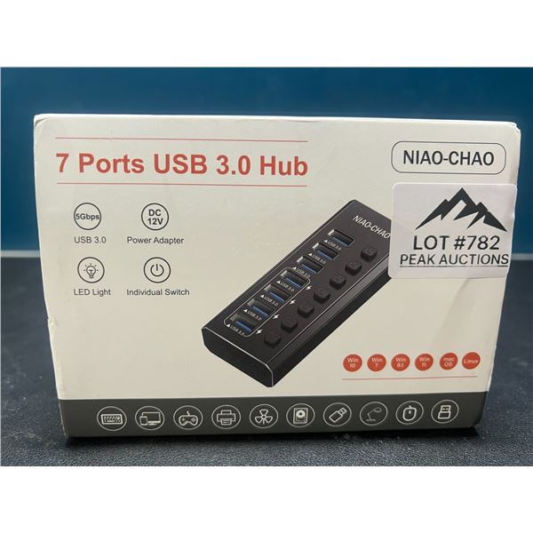 Lot of 1 7-Port USB 3.0 Multi-Port Charging Hub