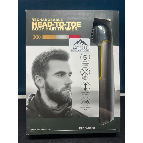 Lot of 1 USB Rechargeable Head-To-Toe Body Hair Trimmer for Men