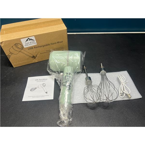 Lot of 1 USB Rechargeable Kitchen Hand Mixer - Mint Green