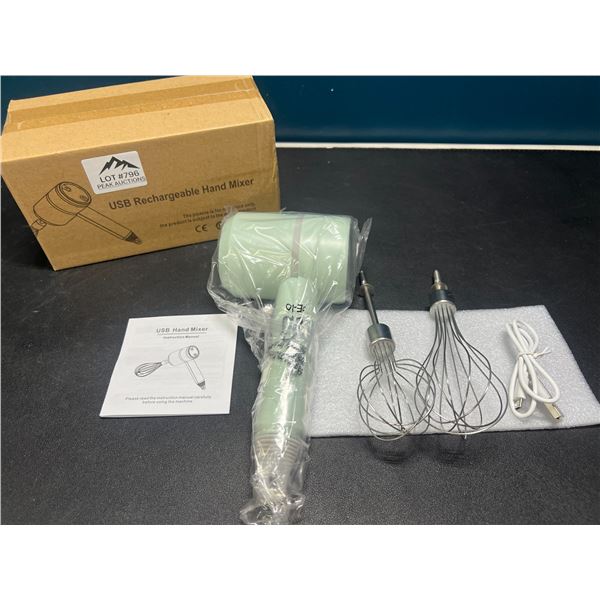Lot of 1 USB Rechargeable Kitchen Hand Mixer - Mint Green