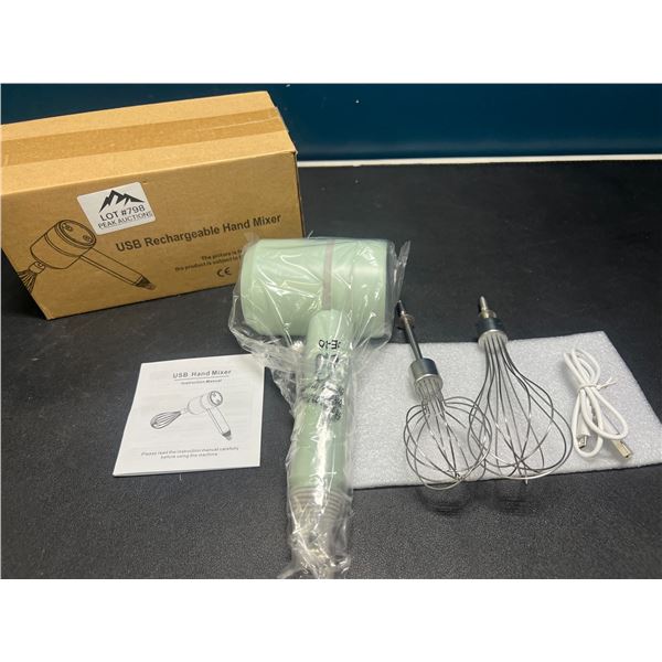 Lot of 1 USB Rechargeable Kitchen Hand Mixer - Mint Green