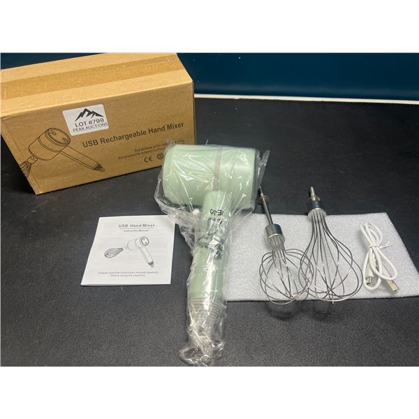 Lot of 1 USB Rechargeable Kitchen Hand Mixer - Mint Green