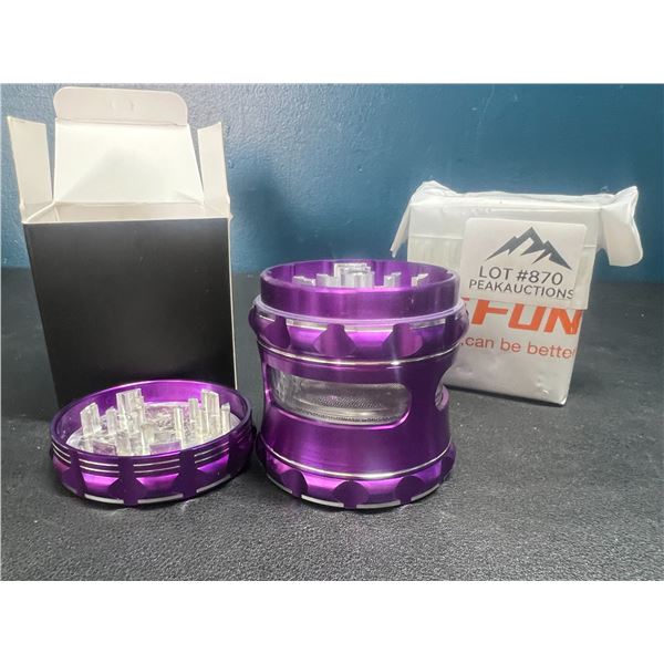 Lot of 2 Aluminum Purple Herb Grinders