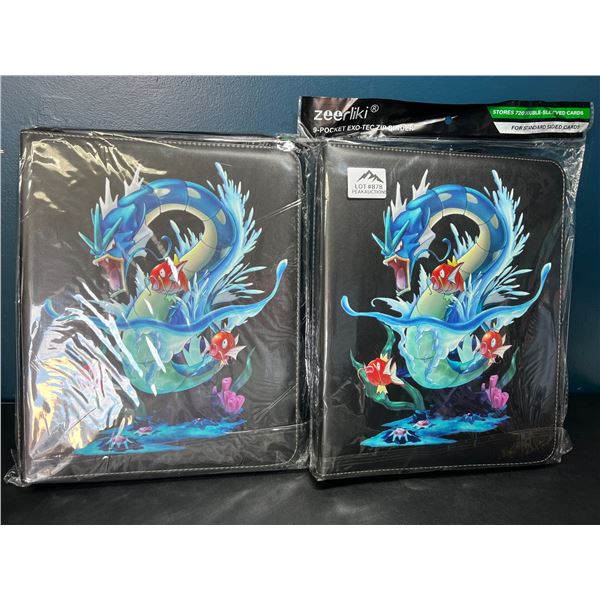 Lot of 2 Pokemon Premium Card Binders - Holds 720 Cards (Large Size Binders) - Gyrados Design