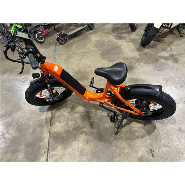 Lot of 1 Alien Y20 Stepthrough Folding E-Bike w/ Battery, Charger, Keys - Orange