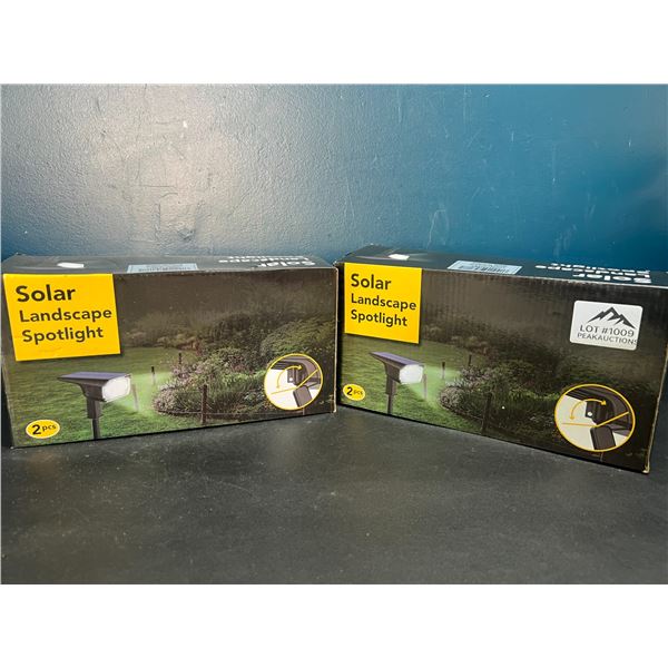 Lot of 2 Solar Landscape Spotlight Sets for Lawn/Garden (2 per box)