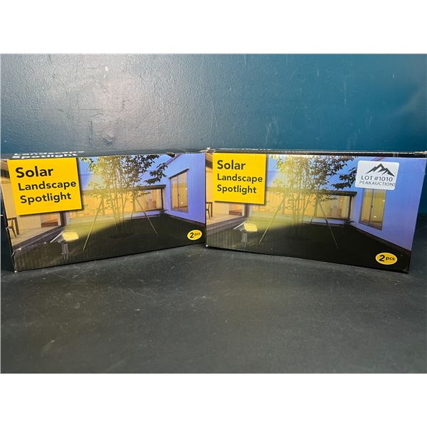 Lot of 2 Solar Landscape Spotlight Sets for Lawn/Garden (2 per box)