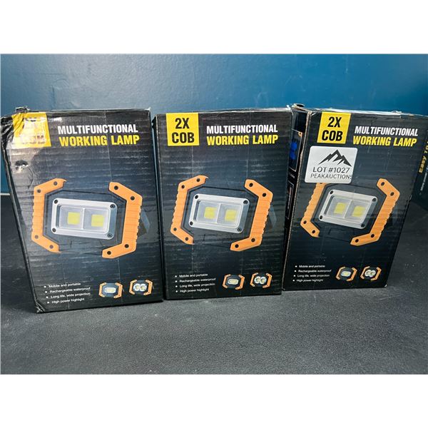 Lot of 3 Ultra Bright LED USB COB Multifunctional Working Lamps - 2 Per Box