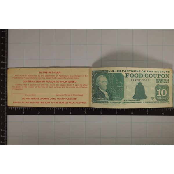 US 1994 DEPT. OF AGRICULTURE $10 FOOD COUPON