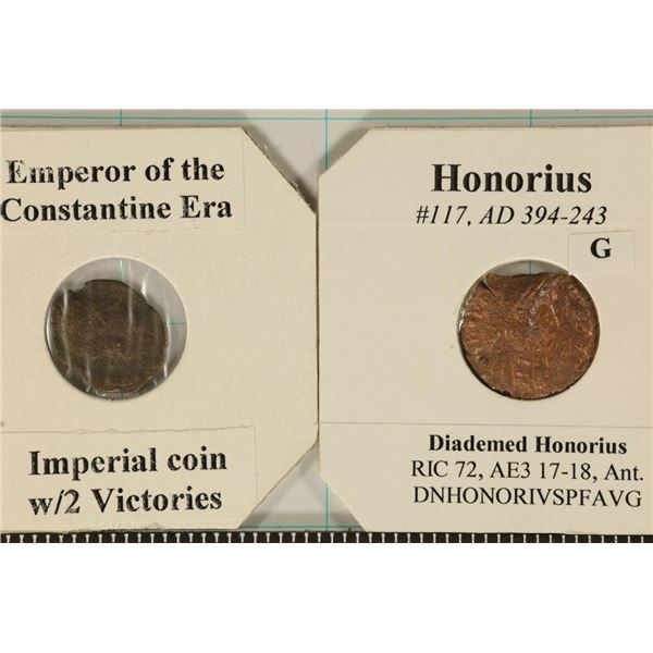 2 ROMAN ANCIENT COINS: 243-394 A.D. HONORIUS &