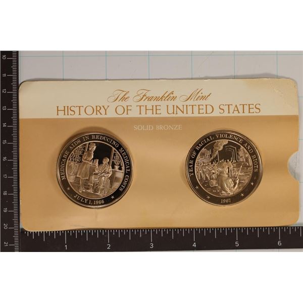 2-HISTORY OF UNITED STATES 1 1/2'' BRONZE MEDALS