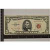 Image 1 : 1963 US $5 RED SEAL NOTE