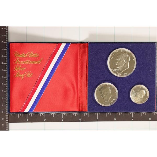 1976 US BICENTENNIAL SILVER 3 COIN PF SET