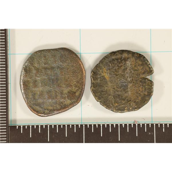 2 ROMAN ANCIENT COINS: JESUS ON BYZANTINE & 330-