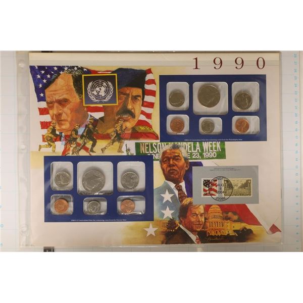 1999 US MINT SET (UNC) P/D ON LARGE INFO CARD