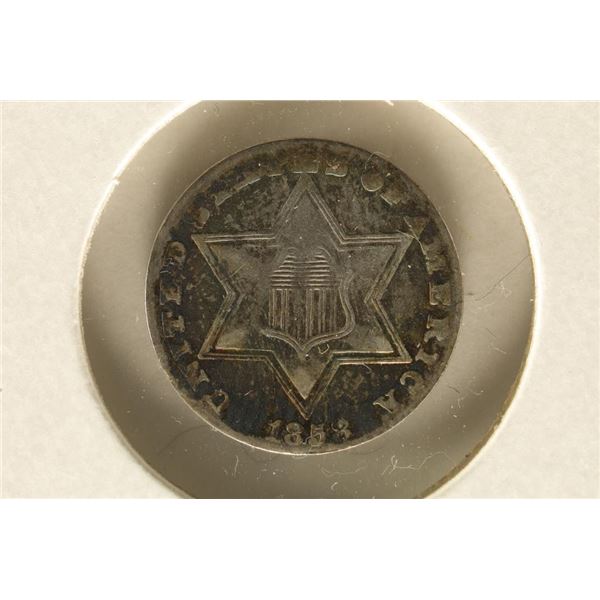 1858 US THREE CENT "SILVER"