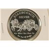 Image 1 : 1 TROY OZ .999 FINE SILVER PROOF ROUND STAGECOACH